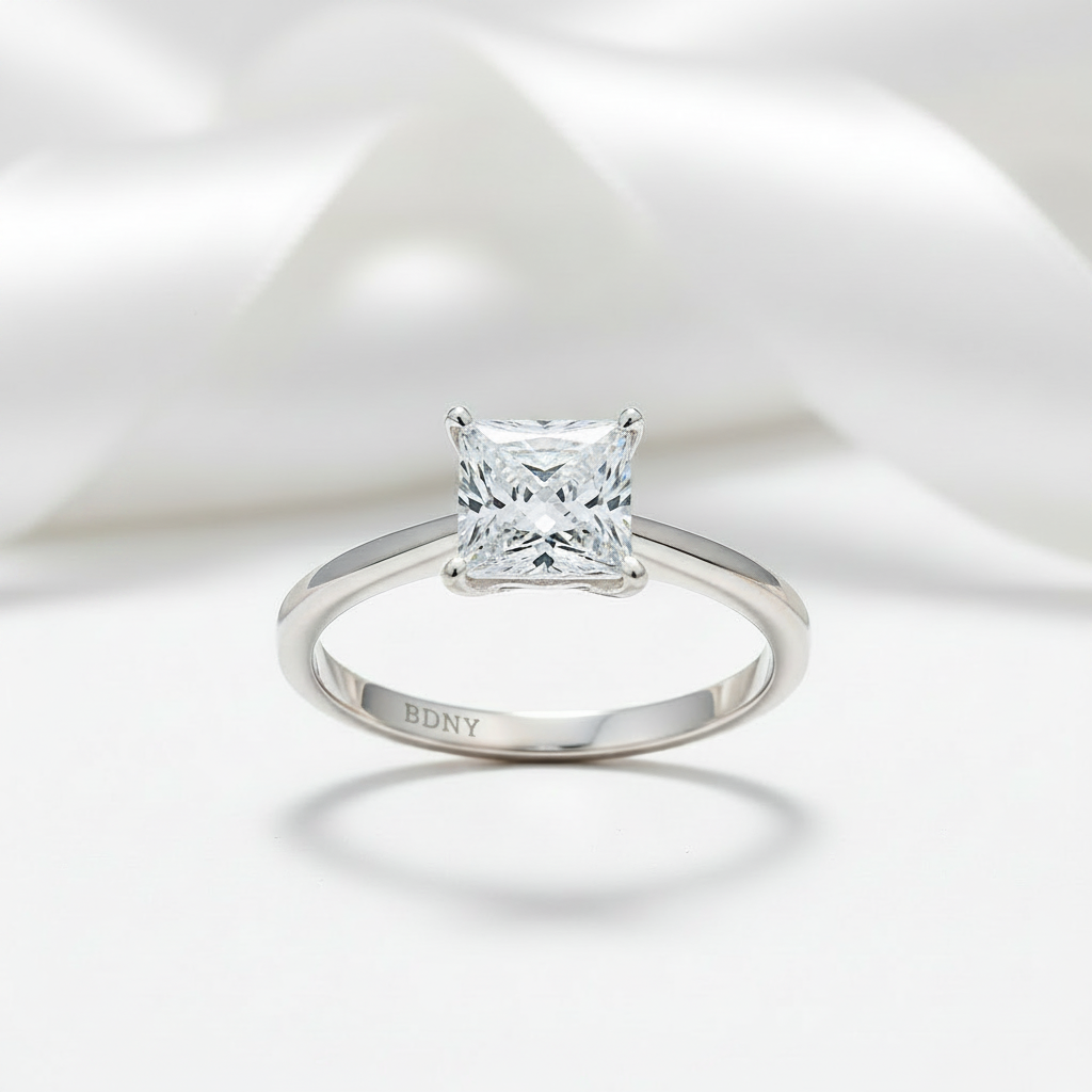 1.25ct Princess Cut Diamond Option Engagement Ring-Black Diamonds New York