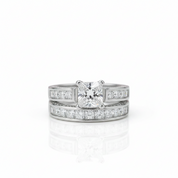 1.25ct Princess Cut Diamond Option Bridal Ring Set-Black Diamonds New York