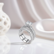 1.25ct Princess Cut Diamond Bridal Ring Set-Black Diamonds New York