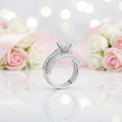 1.25ct Princess Cut Diamond Bridal Ring Set-Black Diamonds New York