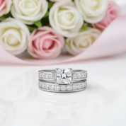 1.25ct Princess Cut Diamond Option Bridal Ring Set-Black Diamonds New York