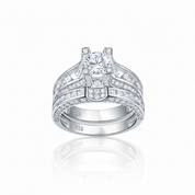 1.25ct Round Cut Diamond Option Vintage-Inspired Ring Set-Black Diamonds New York