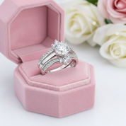 1.25ct Round Cut Diamond Solitaire Engagement Ring Set-Black Diamonds New York