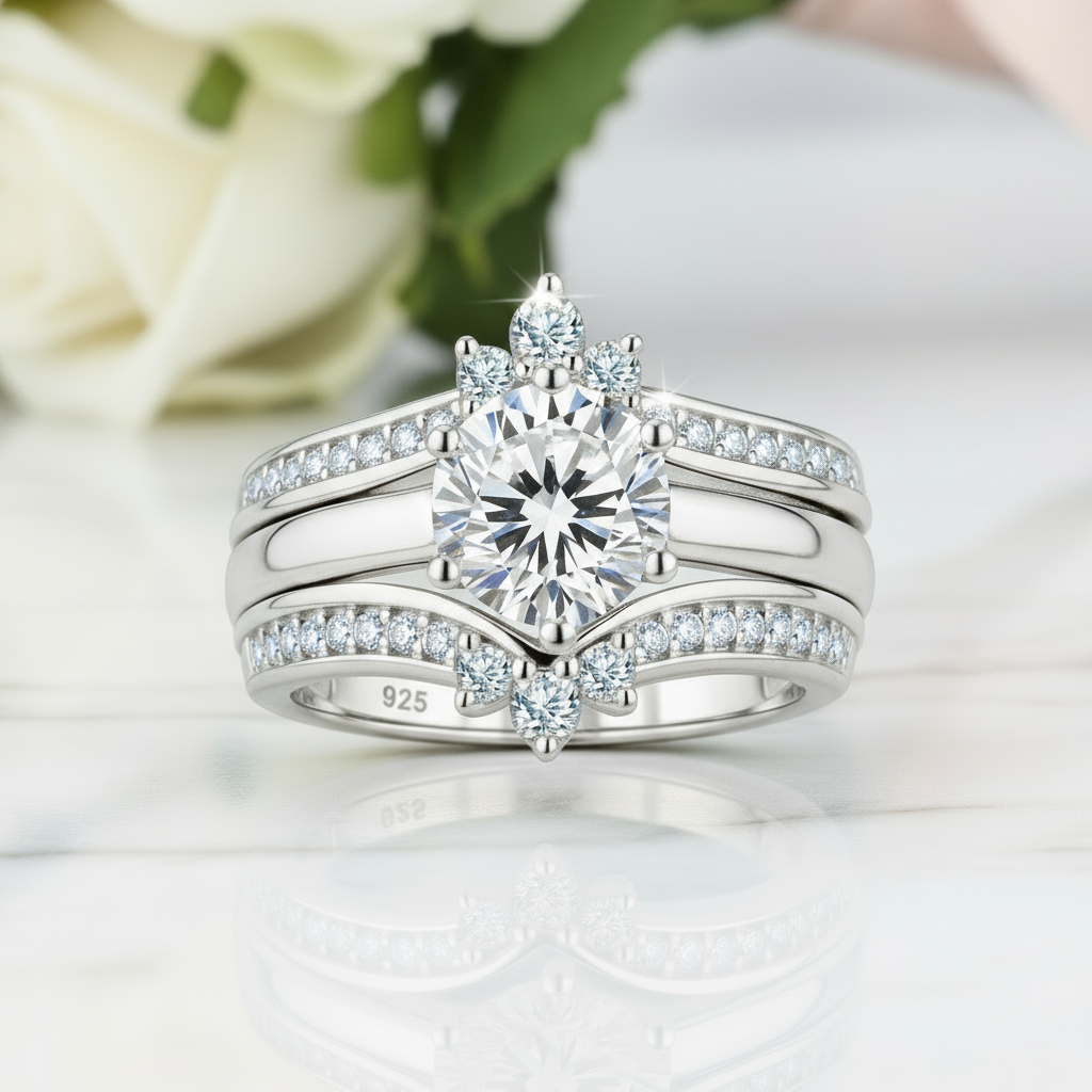 1.25ct Round Cut Diamond Solitaire Engagement Ring Set-Black Diamonds New York