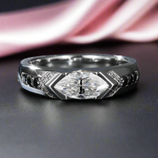 1.26 Ctw Marquise Cut Diamond Wedding Band-Black Diamonds New York