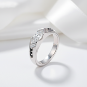 1.26 Ctw Marquise Cut Diamond Option Wedding Band-Black Diamonds New York