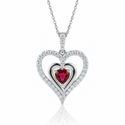 12 Birthstone Gemstone Heart-shaped Necklace-Black Diamonds New York