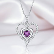 12 Birthstone Gemstone Heart-shaped Necklace-Black Diamonds New York