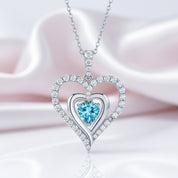 12 Birthstone Gemstone Heart-shaped Necklace-Black Diamonds New York