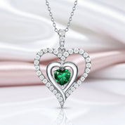 12 Birthstone Gemstone Heart-shaped Necklace-Black Diamonds New York