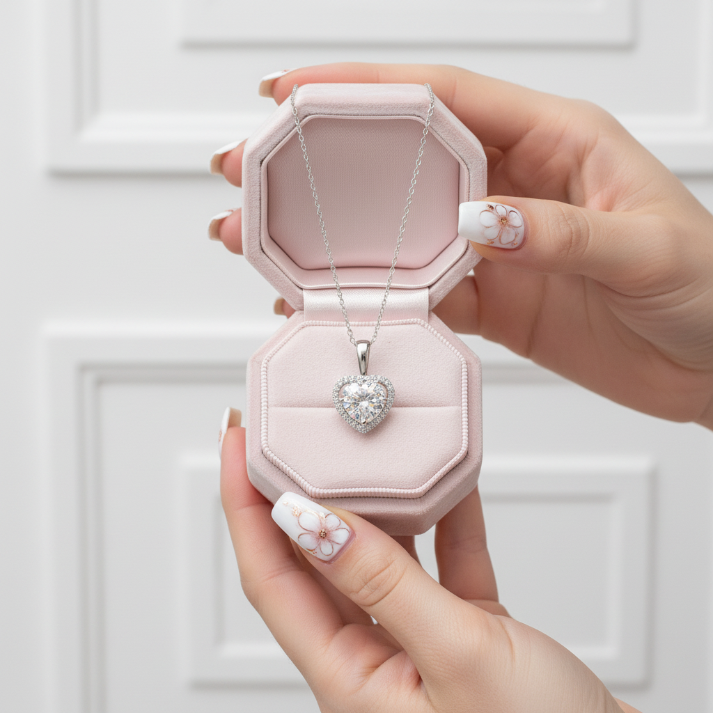 1/2ct Diamond Option Heart Shaped Pendant Necklace-Black Diamonds New York