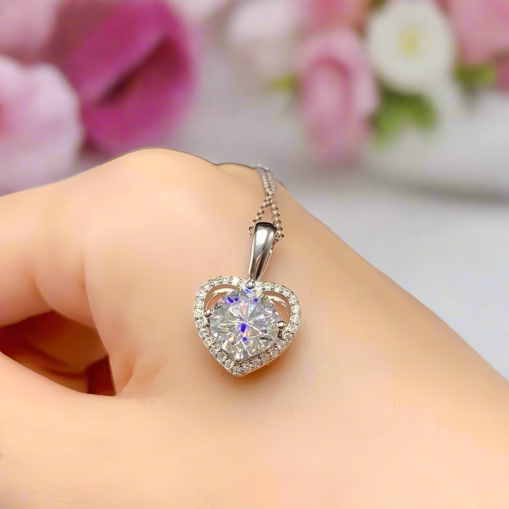 1/2ct Diamond Heart Shaped Pendant Necklace-Black Diamonds New York