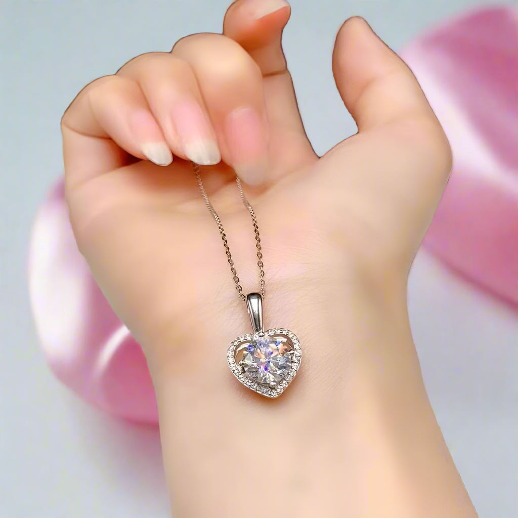 1/2ct Diamond Heart Shaped Pendant Necklace-Black Diamonds New York