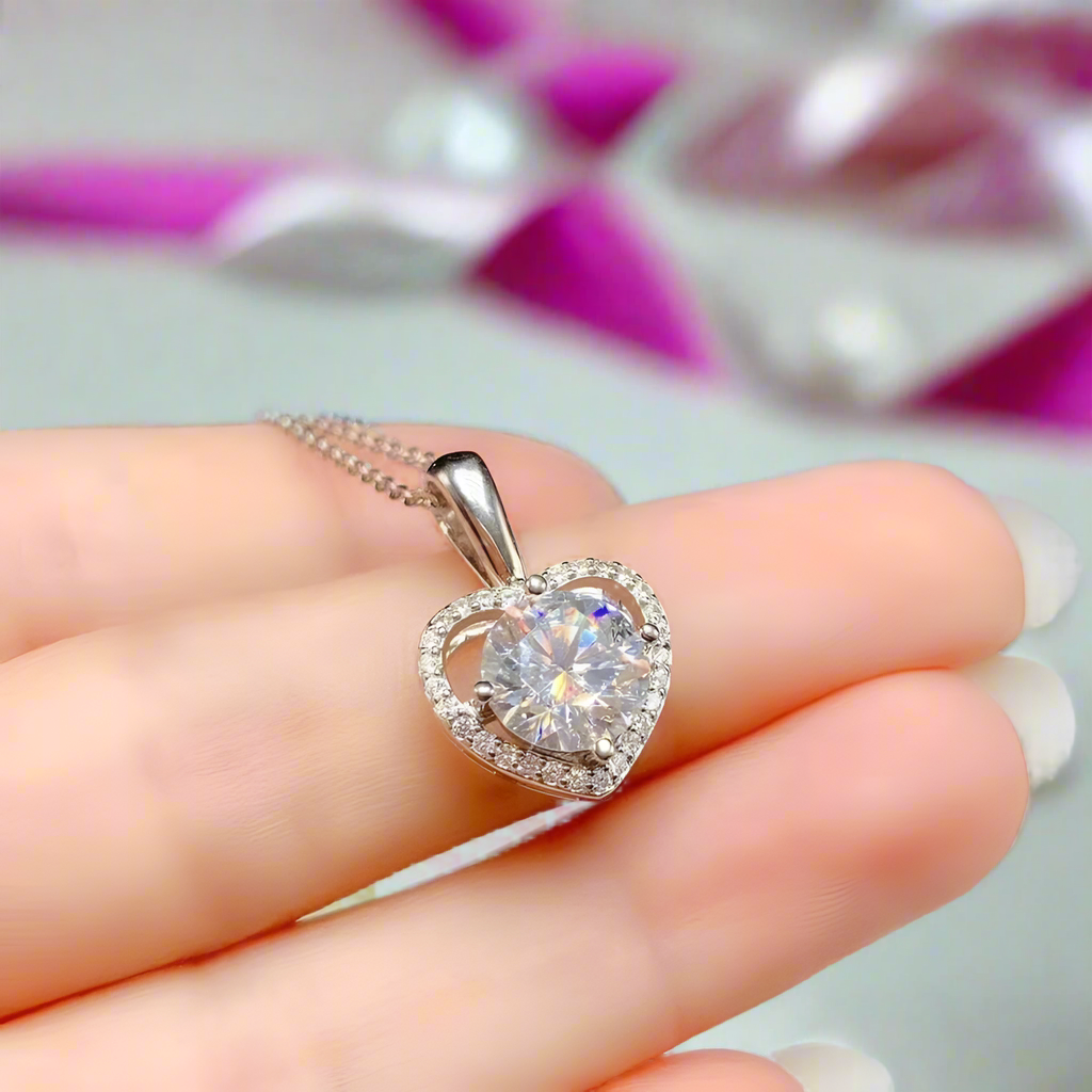 1/2ct Diamond Heart Shaped Pendant Necklace-Black Diamonds New York