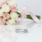 1.3 Ct Princess Cut Diamond Option Ring Set-Black Diamonds New York