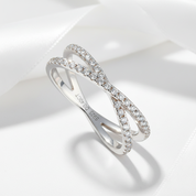 1.3mm Diamond Half Eternity Cross Wedding Band-Black Diamonds New York