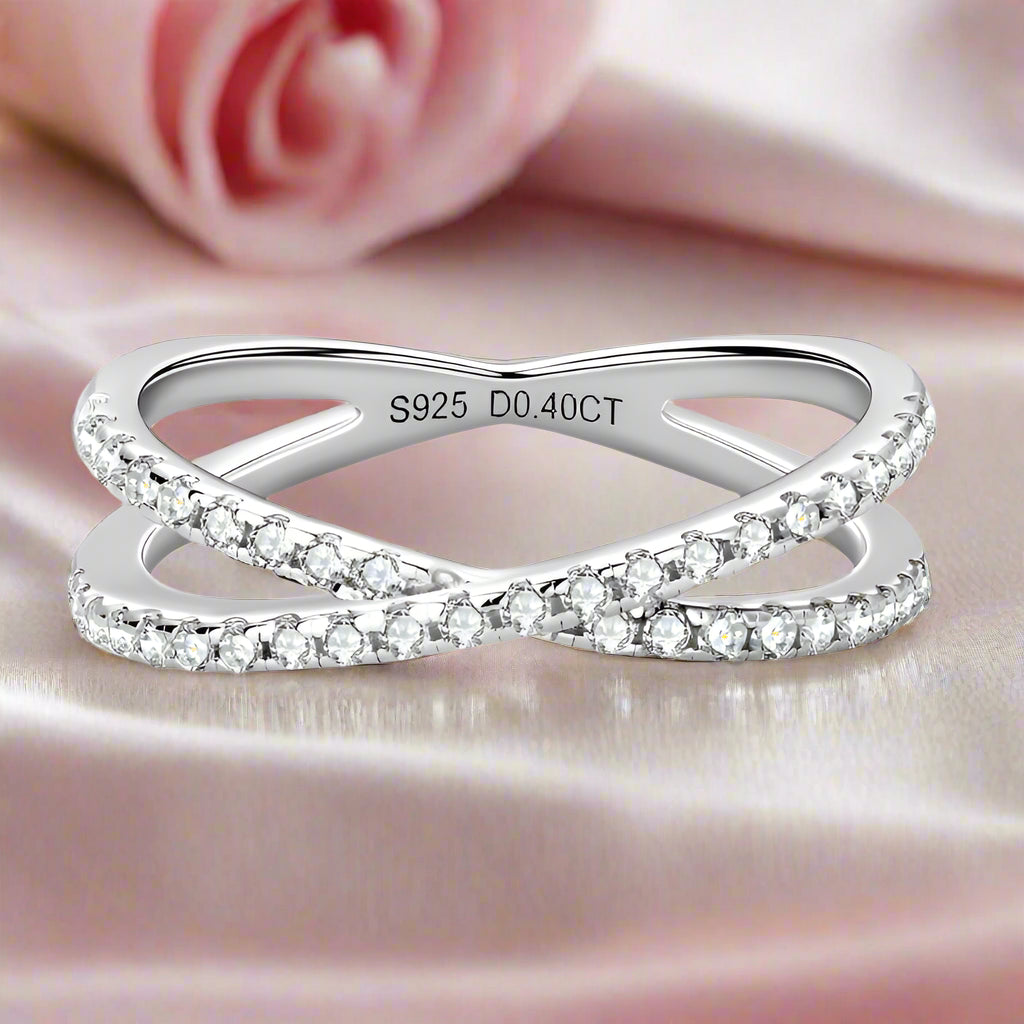 1.3mm Diamond Half Eternity Cross Wedding Band-Black Diamonds New York