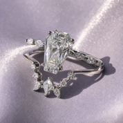Devoted To You - Limited Coffin Cut Diamond Option Gothic Ring Set-Black Diamonds New York