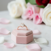 14K White Gold Cushion Cut Diamond Hidden Halo Engagement Ring-Black Diamonds New York