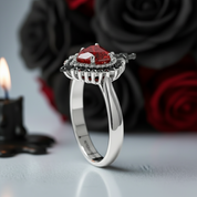 Against All Odds- Heart Shape Diamond Gothic Engagement Ring-Black Diamonds New York