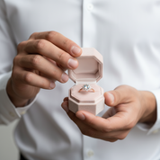 14k Gold 1.2 Ct Moonstone Round Cut Halo Engagement Ring-Black Diamonds New York