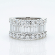 14K Gold Baguette Cut Diamond Option Anniversary Ring-Black Diamonds New York