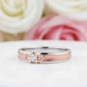 14k Gold Two Tone Wedding Band Natural Diamond-Black Diamonds New York