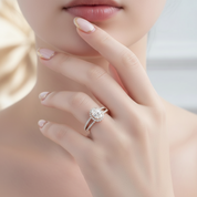 14k Rose 1ct Oval Cut Diamond Halo Engagement Ring-Black Diamonds New York