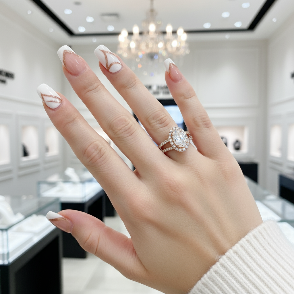 14k Rose 1ct Oval Cut Diamond Halo Engagement Ring-Black Diamonds New York