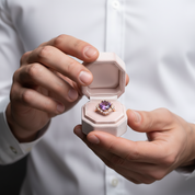 14k Rose 2.65ct Amethyst Diamond Option Ring-Black Diamonds New York