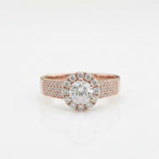 14k Rose Gold 0.5ct Diamond Option Halo Engagement Ring-Black Diamonds New York