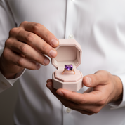 14K Rose Gold 10.5ct Purple Amethyst Diamond Option Ring-Black Diamonds New York