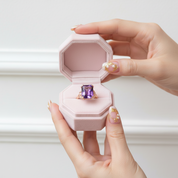 14K Rose Gold 10.5ct Purple Amethyst Diamond Option Ring-Black Diamonds New York