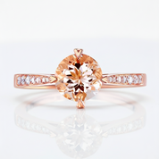 14k Rose Gold 1.2 Ct Peach Morganite & Diamond Option Ring-Black Diamonds New York