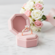 14k Rose Gold 1.2 Ct Topaz 0.2 Ct Diamond Option Ring-Black Diamonds New York