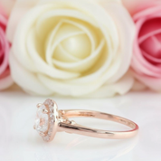 14k Rose Gold 1.2CT Diamond Classic Halo Engagement Ring-Black Diamonds New York