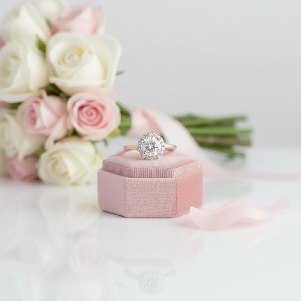14k Rose Gold 1.2CT Diamond Option Classic Halo Engagement Ring-Black Diamonds New York