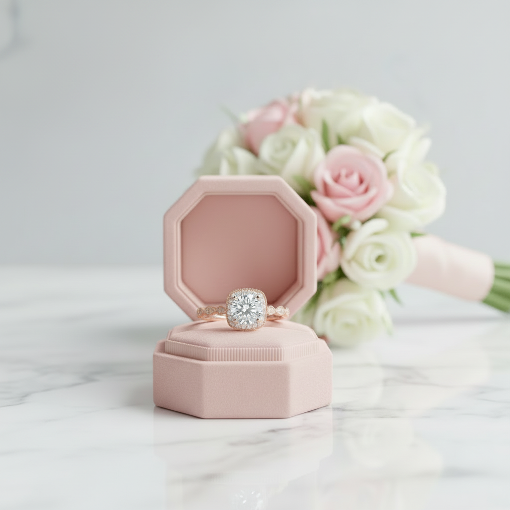 14k Rose Gold 1.2 Ct Round Cut Diamond Option Halo Engagement Ring-Black Diamonds New York