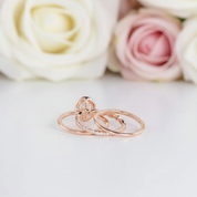 14k Rose Gold 1.5ct Oval-Cut Diamond Halo Engagement Ring Set-Black Diamonds New York