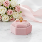 14k Rose Gold 1.6ct Pear Cut Citrine Solitaire Ring-Black Diamonds New York