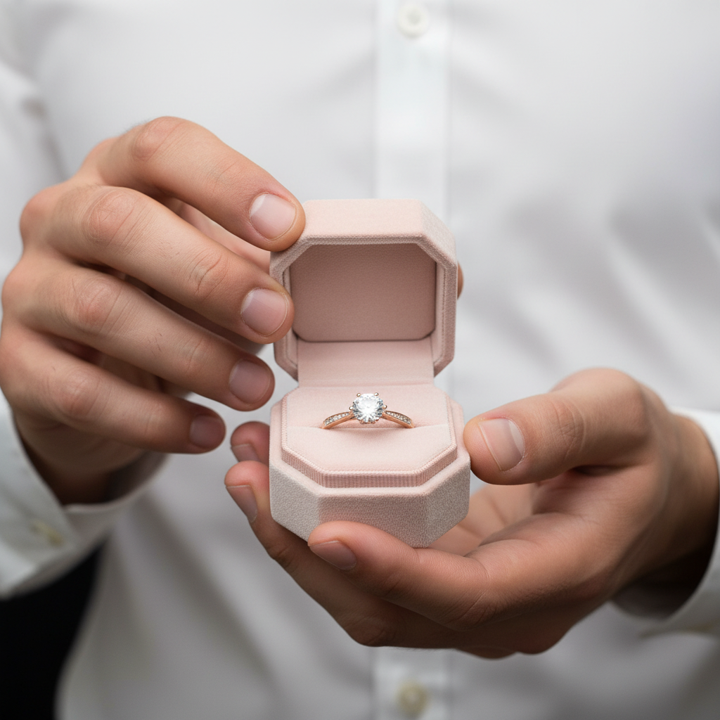 14k Rose Gold 1.0 Ct Diamond 6 Prong Solitaire Engagement Ring