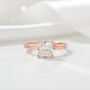 14k Rose Gold 1ct Princess Cut Diamond Option-Black Diamonds New York