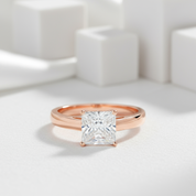 14k Rose Gold 1ct Princess Cut Diamond Ring-Black Diamonds New York