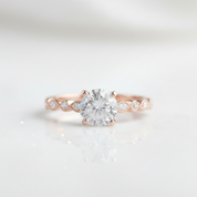 14k Rose Gold 1.0 Ct Round Cut Diamond Option Engagement Ring-Black Diamonds New York