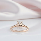 14k Rose Gold 1.0 Ct Round Cut Diamond Engagement Ring-Black Diamonds New York