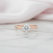 14k Rose Gold 3.5 Ct Diamond Option Solitaire Engagement Ring-Black Diamonds New York