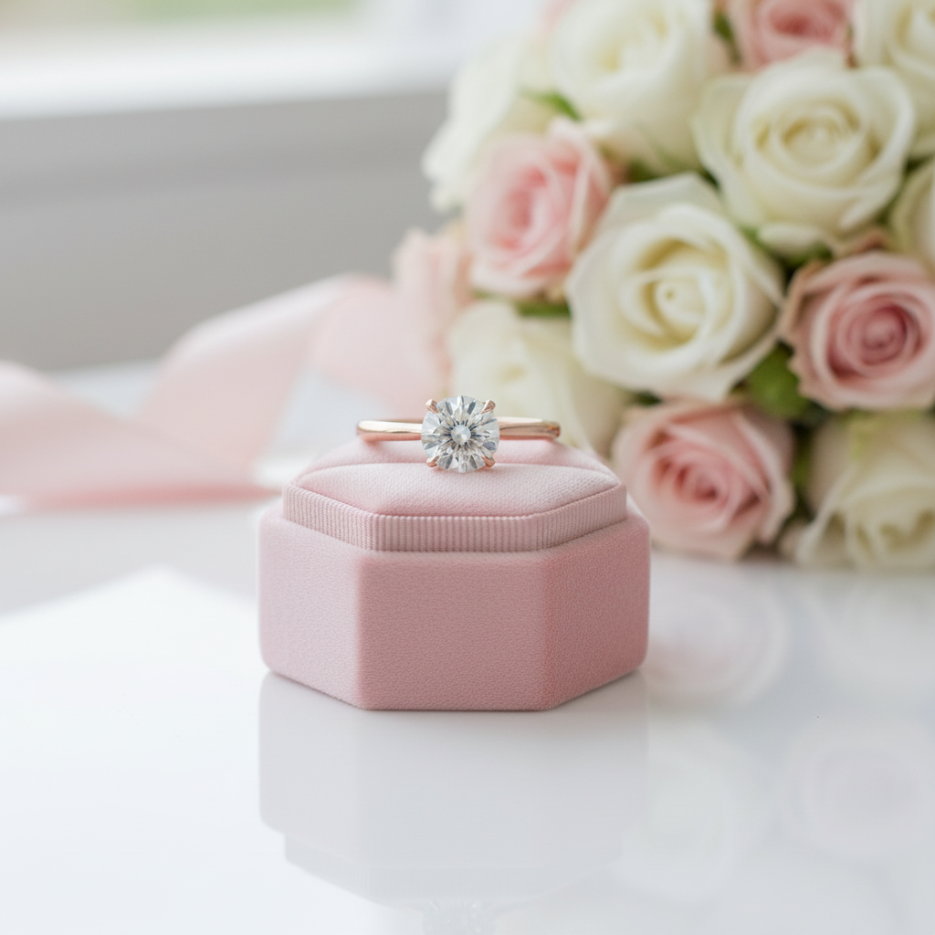 14k Rose Gold 3.5 Ct Diamond Option Solitaire Engagement Ring-Black Diamonds New York