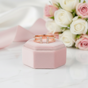 14k Rose Gold Anniversary Ring 0.04ct Natural Diamond Option-Black Diamonds New York