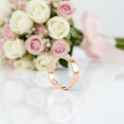 14k Rose Gold Band Ring Diamond Option-Black Diamonds New York