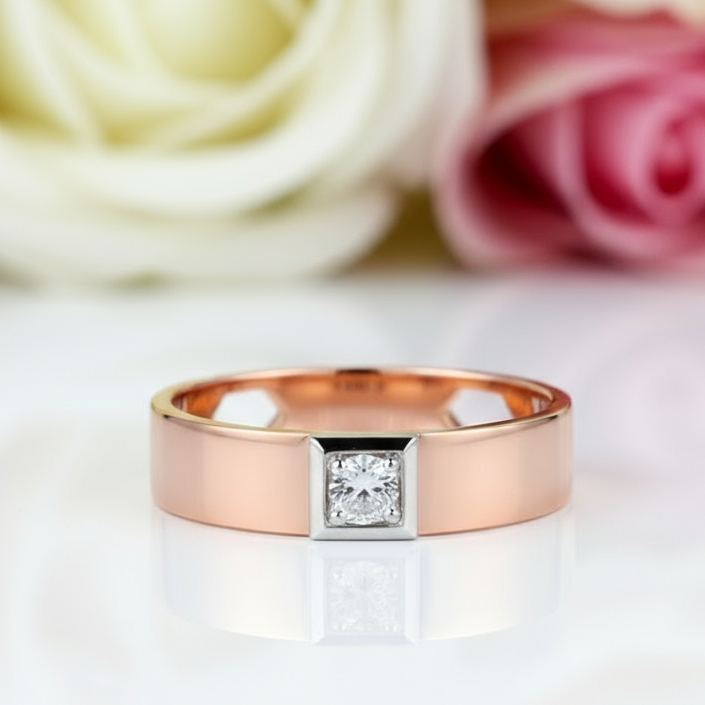 14k Rose Gold Band Ring Natural Diamond-Black Diamonds New York